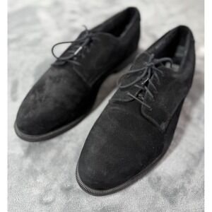 Deer Stags Buck Shoes Mens Size 9.5 Black Leather Suede Oxford Comfort